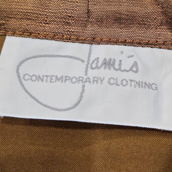 Jami's Contemporary Silk Jacket Medium Open Front Brown Designer Elegant Luxury - Picture 5 of 9
